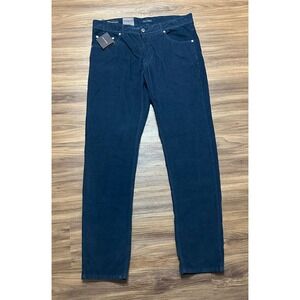 Scott Barber Mens Straight Fit Corduroy Pants Midnight Blue Sz 35x34 NEW